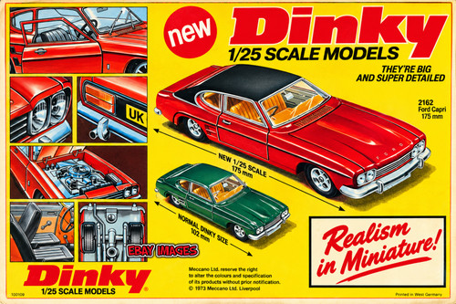 Dinky toys ford capri poster - dinky,