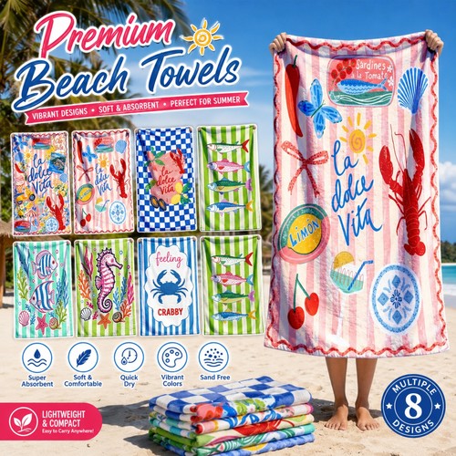 Large summer beach towel - summer,