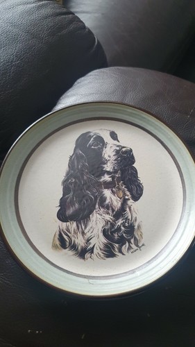 Purbeck pottery dog - dog, plate