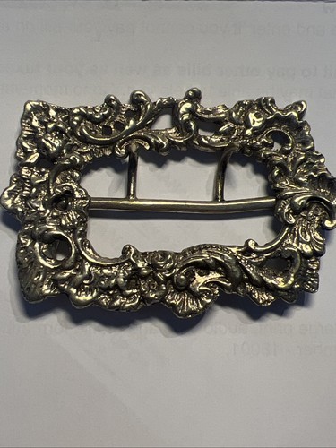 Silver plated edwardian buckle - silver,