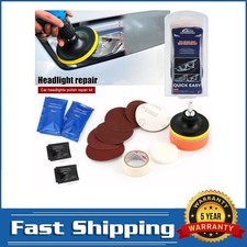 Car Headlight Restoration Kit Headlamp Polishing w/ Lens Sealer Plastic 15pcs