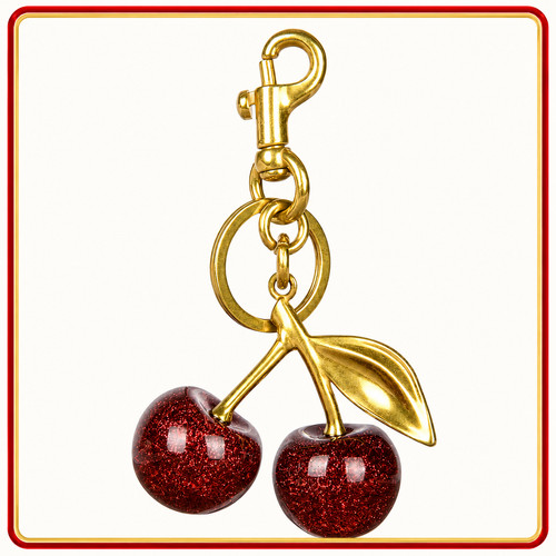 Cherry keychain charm - cherry, for