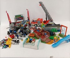 Playmobil Toy Bundle Police Helicopter Boat Fire Truck Skate Park Playground ++