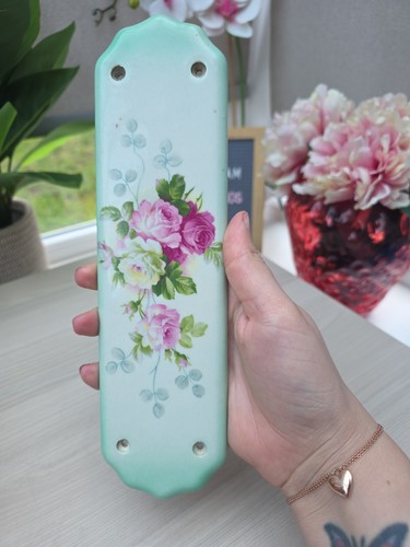 Vintage floral ceramic door - vintage,