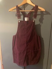Primark maroon cord dungaree dress size 10