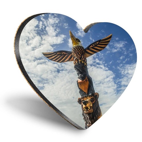 Heart mdf coaster wooden - mdf, totem