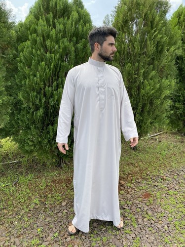 Grey jubbah thobe muslim - grey, arab