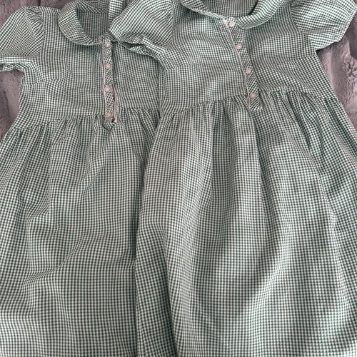 Green girls school gingham - green,