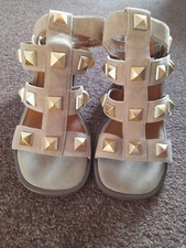 M & S Ladies Suede Studded Gladiator Sandals Size 6.5