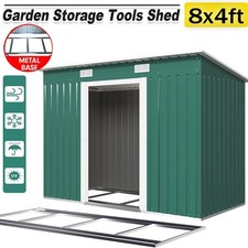 8 x 4ft Garden Storage Shed Outdoor Metal Garden Sheds with Double Sliding Door