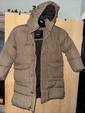 Boys Next Tan Padded Long Coat Age 7 Years In Good Condition