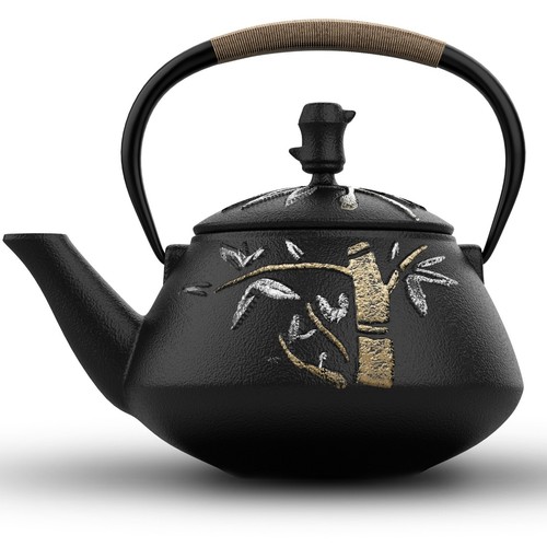Cast iron tea pot with - tea,