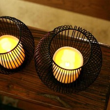 Wire Black Metal Wire Lantern Candle Holder Cage Wedding TeaLight Stand Ornament