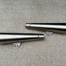 GENUINE TRIUMPH THRUXTON R LEFT & RIGHT BRUSHED STAINLESS  EXHAUST SILENCERS