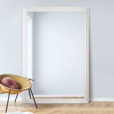 Large Antique White Mirror