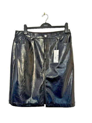 Shiny black faux - m&s,