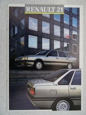 Renault 21 Saloon 1987 brochure - TL,TS,TD,GTS.GTD.GTX,Turbo D,TXE. 22 pages
