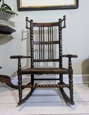 Antique Childs Rocking Chair Lancashire Bobbin Rocking Armchair Apprentice Rare 