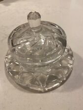 Glass Condiment / Jam / Cream Dish with attached Under Plate