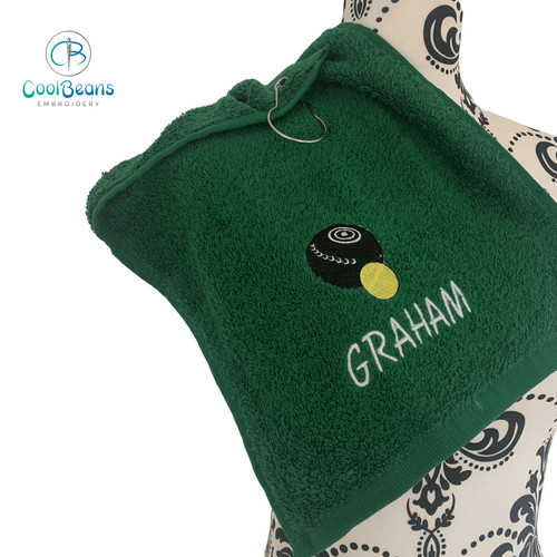 Bowls towel personalised - towel,