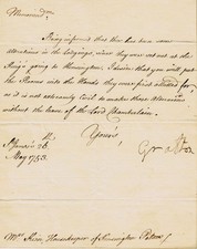 Charles FitzRoy Letter Signed