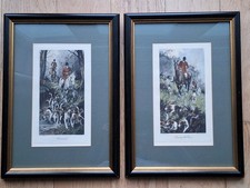 Pair of Framed George Wright  Hunting Scene Prints Homewards & Drawing the Gorse