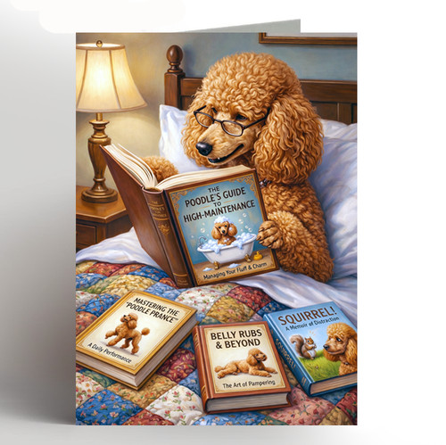 Funny poodle card dog - card,