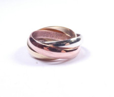 Gold ring 9 ct yellow white