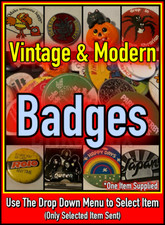Vintage & Modern Buttons Badges Lapel Pin Badges Music Bands +More (Select Item)