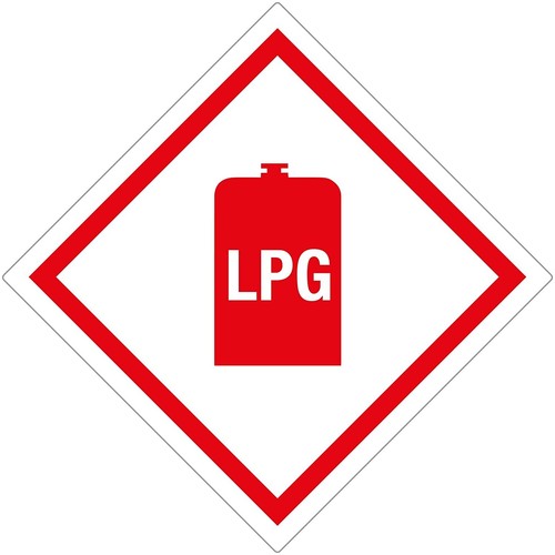 Lpg gas locker - sticker, caution