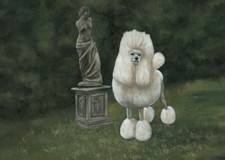 POODLE WHITE STANDARD DOG ART