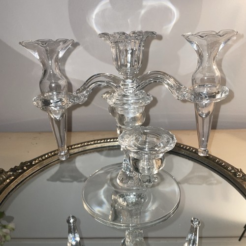 Vintage glass candelabra - glass,