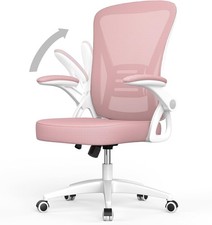 COMPUTER Office Chair Ergonomic Desk & 90° Flip-up Armrest Lumbar Support PINK