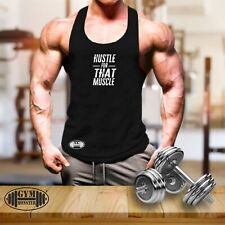 Hustle For Muscle Vest Gym Clothing Bodybuilding Training Workout MMA Tank Top