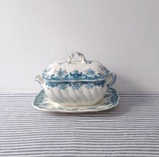 Stunning Antique Tureen Blue &