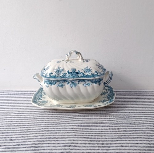 Antique tureen blue white - blue, &