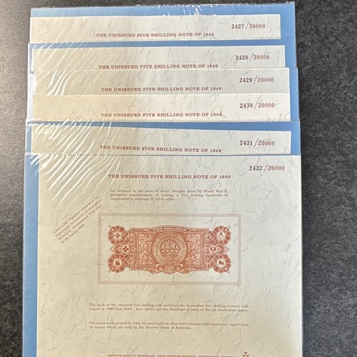 Australian note vignette set - note,