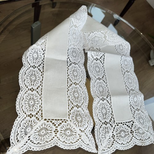 Vtg linen cotton table mat - vtg,