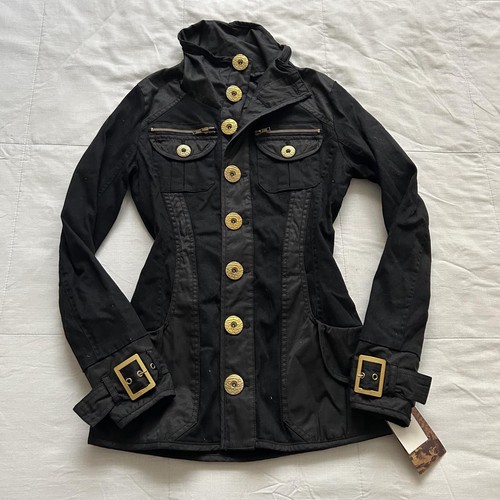 Black military jacket - military,