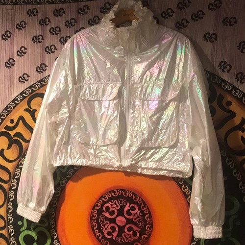 Zara iridescent cropped zip - iridescent, zip-up