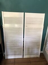 Pair Of Vintage Louvre Slatted Doors 51.5cmx130cm  (20x51”) 28mm Reclaimed Wood