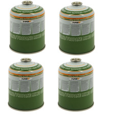 4 x 450g Camping / Fishing Gas Canisters - Cartridges - Refill Bottles Stove etc