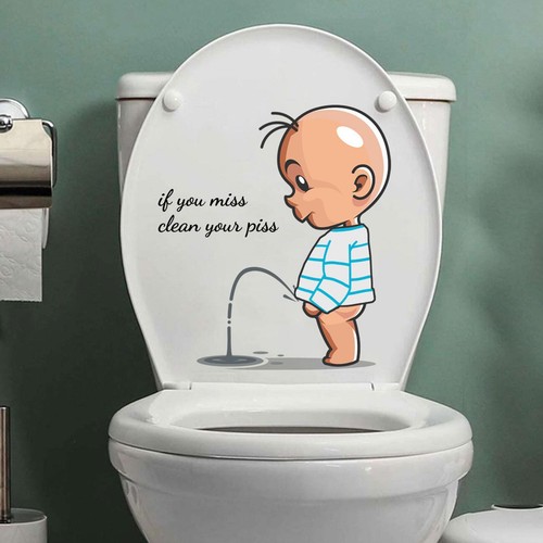 Toilet funny sticker bathroom - toilet,