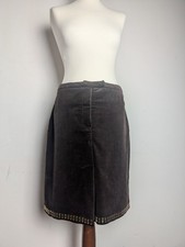 Whistles VTG Corduroy Brown Skirt Size 12 Gold 