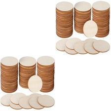  200 Pcs Round Wood Circles Unfinished Wooden Circles Discs Creative DIY Crafts