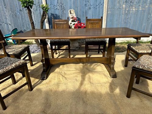 7pc rectangular dark wood - 7pc,