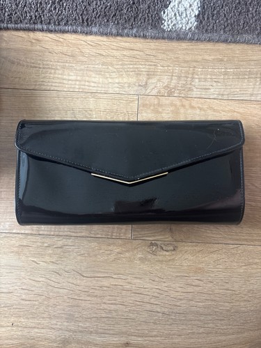 Matalan black patent clutch - matalan,