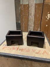 Brown Wooden Japanese Toyo Ikebana Planter Pot Art Flower Square Displays