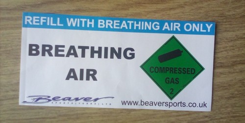 Diving cylinder stickers