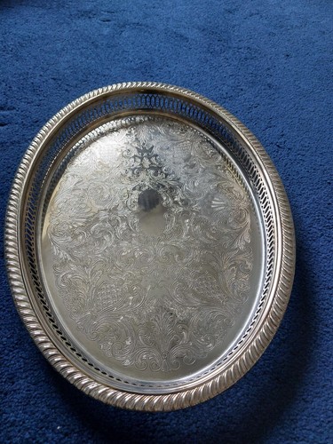 Vintage silver plated oval - plated,